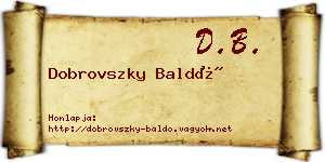Dobrovszky Baldó névjegykártya